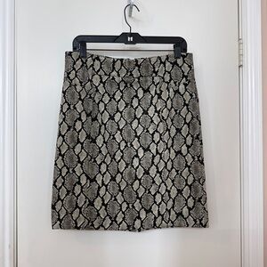 Michael Kors Women's black gray snake Skin print straight skirt Size M *New